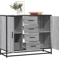 vidaXL Dressoir 92x35x76 cm bewerkt hout grijs sonoma eikenkleurig
