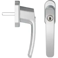 Axa Veiligheids raamsluiting - Oval Roma - Draai-kiep raamkruk - met Cilinder SKG2 - 4 standen - 45˚/ 90˚ - 32 mm - Afsluitbaar - Aluminium