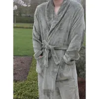 Vandersickel Badjas - Kamerjas - Fleece - Kleur Olive - Maat XL