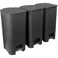 Practic - Set van 3 afvalbakken - 3x40l - pedaalemmer - Grafiet