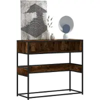 vidaXL Wandtafel 90x35x80 cm bewerkt hout gerookt eikenkleurig