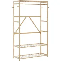 vidaXL Kledingrek met schappen 110x40x175 cm bamboe