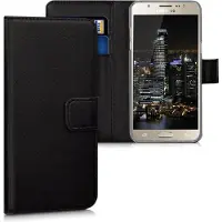 Kwmobile telefoonhoesje geschikt voor Samsung Galaxy J5 (2016) DUOS - Hoesje met pasjeshouder in zwart - Wallet case
