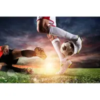 Karo-art 450cm X 300cm - Fotobehang - Voetbal wedstrijd, te koop in 11 maten, Kinderkamer, inclusief behanglijm