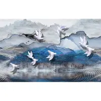 Karo-art Fotobehang Vogels Aan Zee - Vliesbehang - 416 x 254 cm