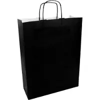 White Label Papieren draagtas zwart 320 x 410 x 120 mm (100 stuks)