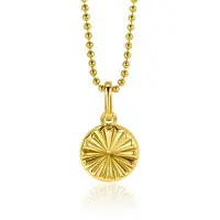 Zinzi gold plated zilveren hanger zonnestralen rond 10mm ZIH2296S (zonder collier)