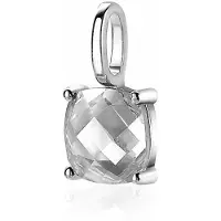 Zinzi zilveren hanger vierkant wit ZIH2073 (zonder collier)