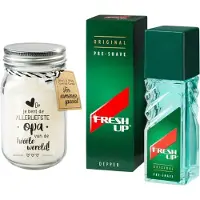 Fresh Up Cadeauset Opa met Kaars - Preshave Depper 100 ml - Paper Dreams Kaars Opa