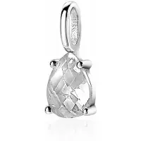 Zinzi zilveren hanger druppelvorm wit ZIH2070 (zonder collier)