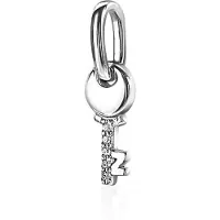 Zinzi zilveren hanger sleuteltje wit ZIH2081 (zonder collier)