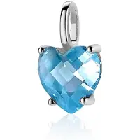 Zinzi zilveren hanger hartje turquoise blauw ZIH2071T (zonder collier)