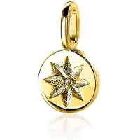 Zinzi zilveren ronde hanger geel verguld zonnetje ZIH2068G (zonder collier)