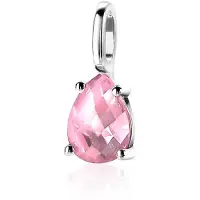 Zinzi zilveren hanger druppelvorm roze ZIH2070R (zonder collier)