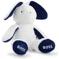 BOSS Knuffeltje voor baby’s van imitatiebont met logostiksels