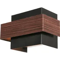 Steinhauer Wandlamp Muro 3368E Houtlook – 2-lichts G9 LED wandlamp met gouden binnenzijde