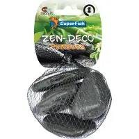 Superfish Aquarium Decoratie Kiezelstenen Zwart 5 Stuks