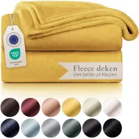 Blumtal - Fleece Deken - Super Zacht Fleece Plaid 150x200 cm - Mosterd Geel