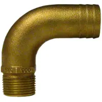 Groco Full Flow Pipe To Hose 90º Full Flow Pipe To Hose Adapter
