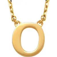 New Bling 9NBG-900O Gouden Ketting met Letter O - 6mm - Ankerschakel - 38+2,5+2,5cm - Initiaal sieraad - 14 Karaat - Goud