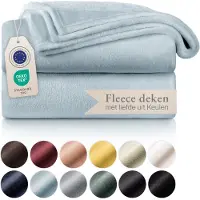 Blumtal - Fleece Deken - Super Zacht Fleece Plaid 270x230 cm - Licht Blauw