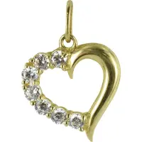 New Bling 132401213 Gouden Hangertje - Hartje - Zirkonia - 12 x 11,6 mm - 14 Karaat - Bedel - Goud