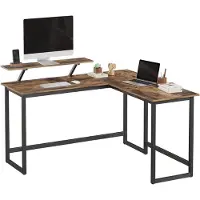 Mazazu MIRA Home - Bruin Bureau - Hoekbureau - Computertafel - Laptoptafel - Gaming Desk - 140x130x76