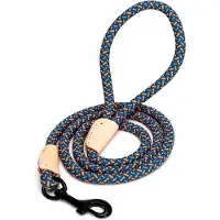 Nobleza Hondenriem - looplijn hond - Ronde leiband hond - blauw oranje - 130 cm