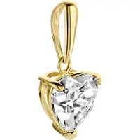 New Bling 9NBG-0213 Gouden Hangertje - Dames - Zirkonia - Hartje - 6 mm - 14 Karaat - Goud