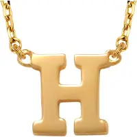 New Bling 9NBG-900H Gouden Ketting met Letter H - 6mm - Ankerschakel - 38+2,5+2,5cm - Initiaal sieraad - 14 Karaat - Goud