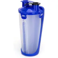 Nobleza Waterfles voor honden - Honden drinkfles met voerbak - Water en voer bidon - blauw