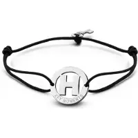 Key Moments 8KM-A00008 Armband met stalen letter H en sleutel one-size zilverkleurig