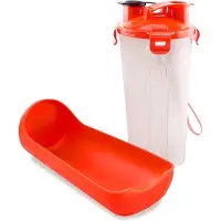 Nobleza Water- en Voerfles voor Hond en Kat - 2-in-1 Drinkfles en Voerbak - Rood