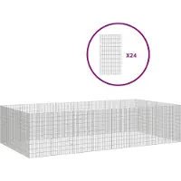 vidaXL Dierenverblijf 24 panelen 54x100 cm gegalvaniseerd ijzer