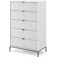 Vicco Eliza Ladekast – 76 x 120 cm met 5 laden Wit