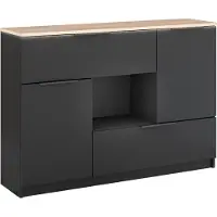Vicco Betti Dressoir – 120 x 83.6 cm 2x deur, 2x lade en 1x open vak Antraciet/Sonoma