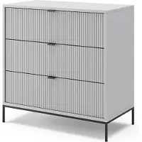 Vicco Dressoir Eliza, Grijs, 80 x 81.2 cm met 3 laden