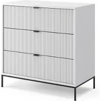 Vicco Ladekast Eliza, Wit, 80 x 81.2 cm met 3 laden