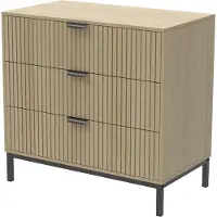 Vicco Lennox Ladekast – 72 x 69 cm met 3 laden Eiken