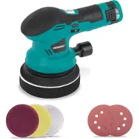 Vonroc Polijstmachine 12V- Ø 125mm | Incl. Accu, usb-c kabel, 4 polijstschijven en schuurpapier