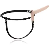 Fetish Submissive HARNESS | Silicone Strap-on Vibrator Flesh 15cm