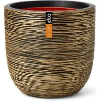 Capi Europe Pot bol rib nl d35xh34cm zwart goud