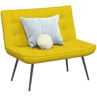 vidaXL Bankje 110x74x84 cm fluweel geel