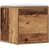 vidaXL Opbergbox met lade 40,5x40x40 cm bewerkt hout oud houtkleurig