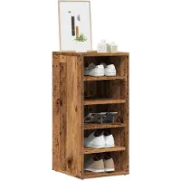 vidaXL Schoenenkasten 2 st 32x35x70 cm bewerkt hout oud houtkleurig
