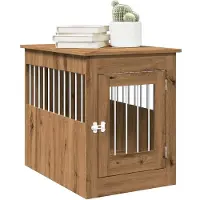 vidaXL Hondenkennel in meubelstijl, Artisan-eikenhout, 55x80x68 cm, houtvezel