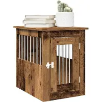 vidaXL Hondenkennel in meubelstijl, met een uitstraling van oud hout, 45x62x59 cm, gemaakt van houtvezel