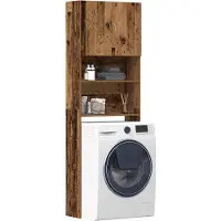 vidaXL wasmachinemeubel, vintage look, 64x24x190 cm, houtvezel