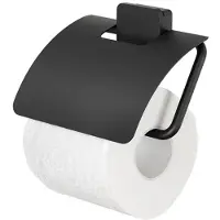 Geesa Toiletrolhouder Topaz Met Klep Mat Zwart