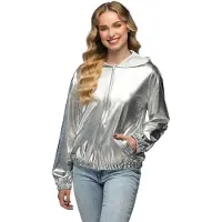 Coppens Jasje Rave metallic zilver - nvt - Festival kleding | Maat L-xl